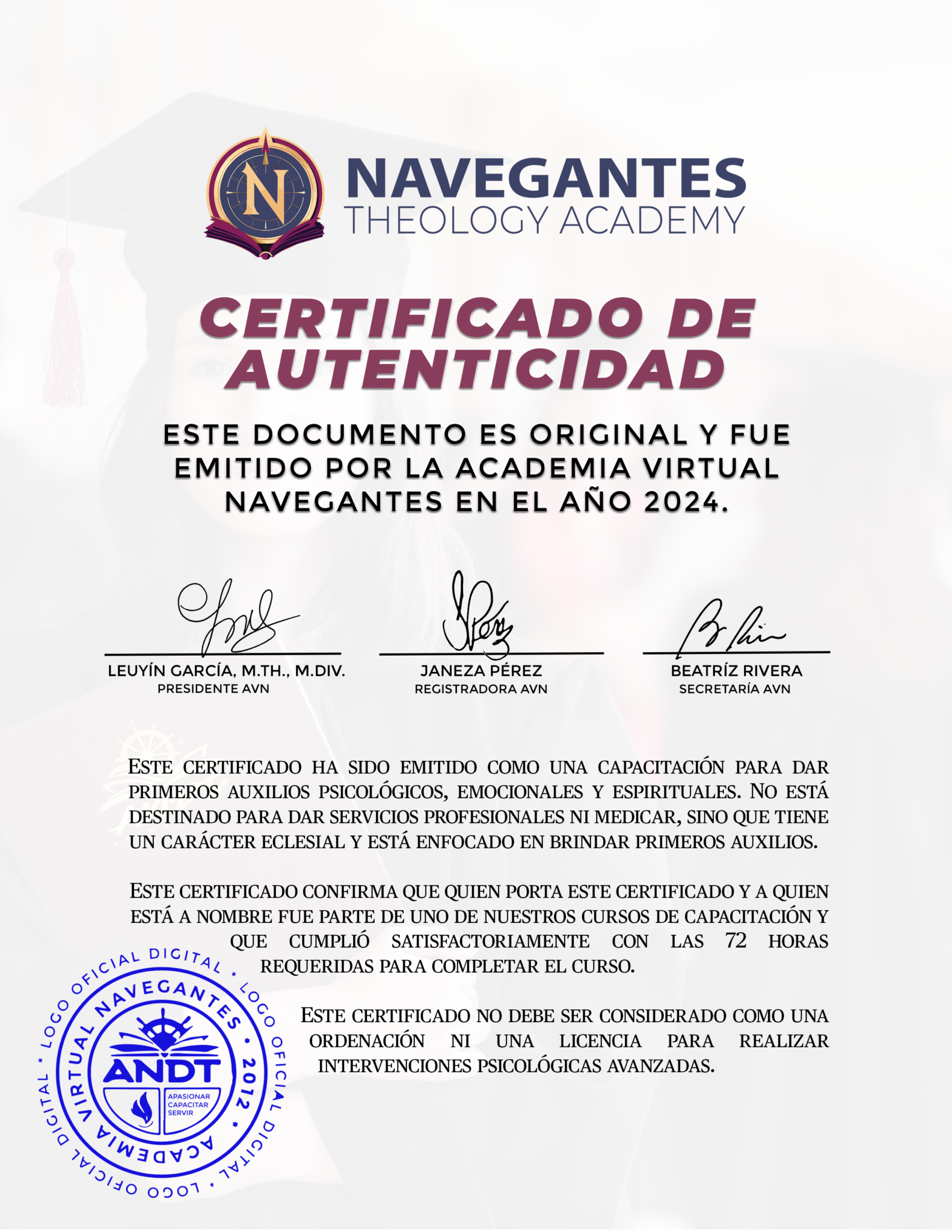 Certificado De Autenticidad Navengantes